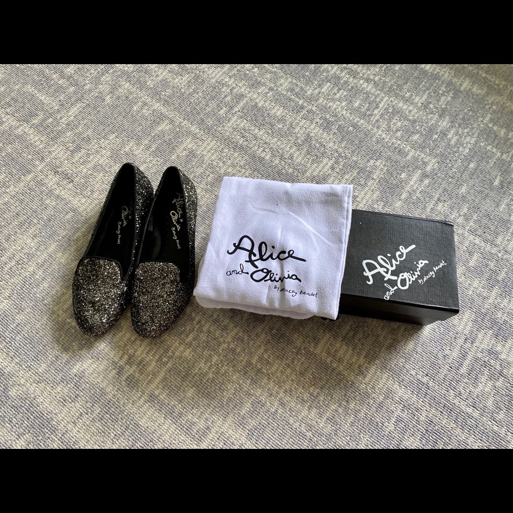 Alice and Olivia sparkly loafers